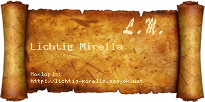 Lichtig Mirella névjegykártya